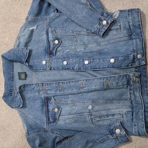 NWOT Distressed Trucker Jean Jacket